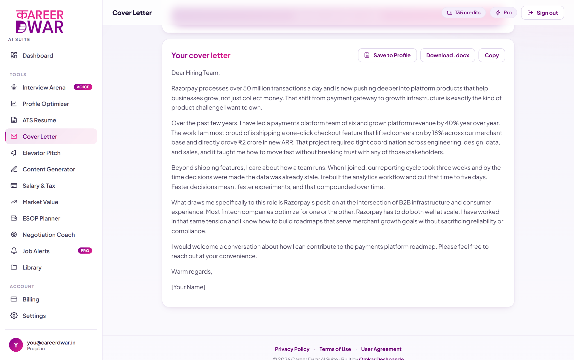 Cover Letter